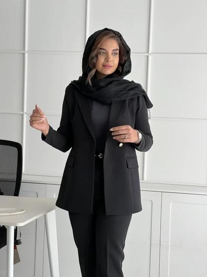 کت تک زنانه lady مشکی زنیر