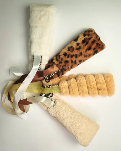 هدبند روسی خز الوان و مشکی سیلکا