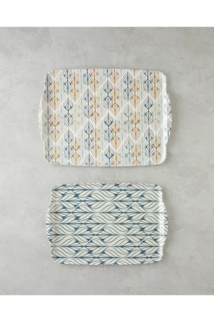 سینی دو تکه English Home مدل Cosy Stripe ملامین - آبی