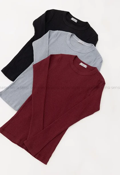 بلوزکبریتی کشی یقه گرد کد1005014