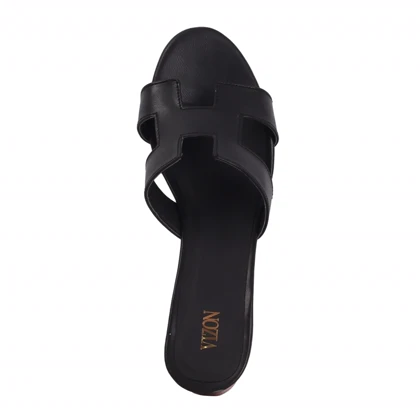 صندل پاشنه چوبی مدل هرمس_مشکی کد 1977