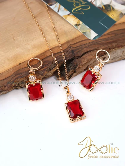 نیم ست زنانه گردنبند - گوشواره طرح طلا کد S5115