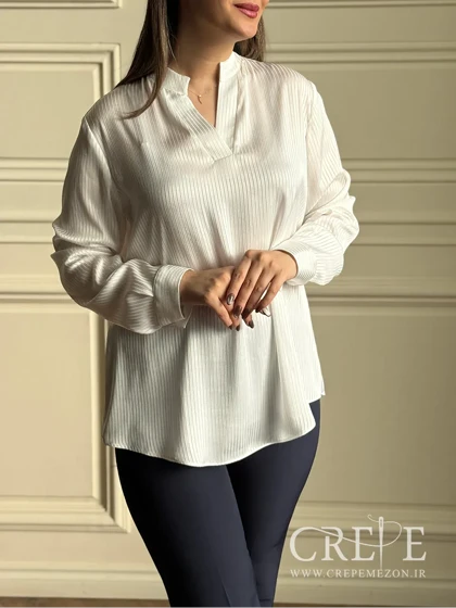 شومیز یقه فرنچ راه راه