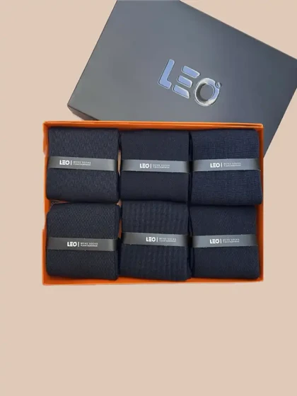 پک جوراب ساق بلند مردانه کلاسیک طرح دار LEO کد 125-134