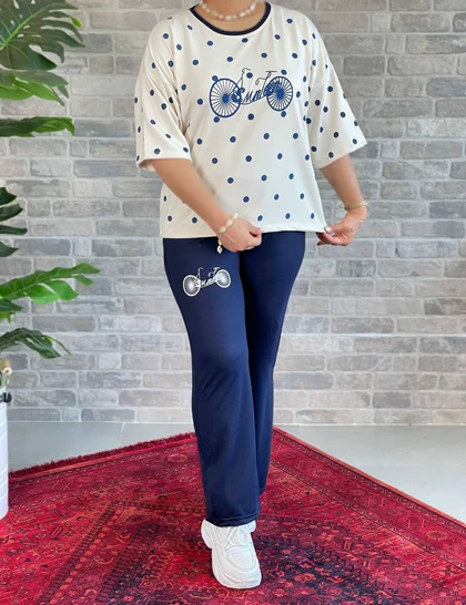 ست تیشرت و شلوار دوچرخه کد : 0588