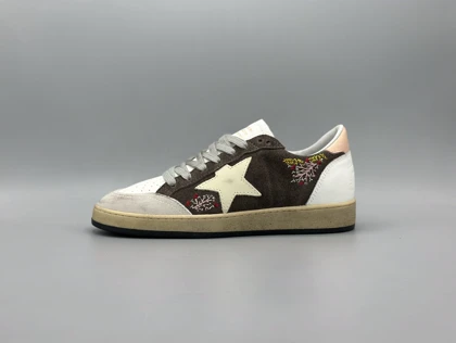 کتانی گلدن گوس ال تی دی جیر قهوه ای کرم گلبهی/Golden Goose Limited Edition
