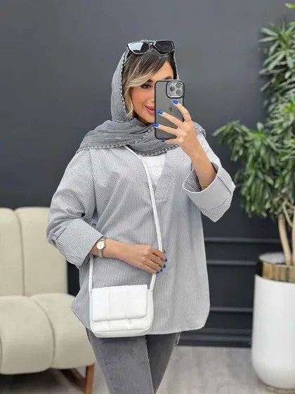شومیز ترکیبی راه راه