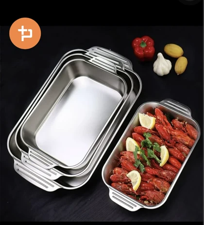 تابه سرو دسته دار استیل مستطیل سیلور