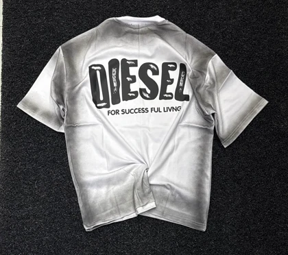 تیشرت لش دیزل مردانه با کیفیت عالی پارچه ماکان گرم بالا طراحی پیسوله ای مدرن پشت و روچاپ