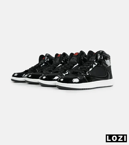 کفش کتانی ساق‌دار مردانه و زنانه مشکی نایک جردن 1 مدل 6520