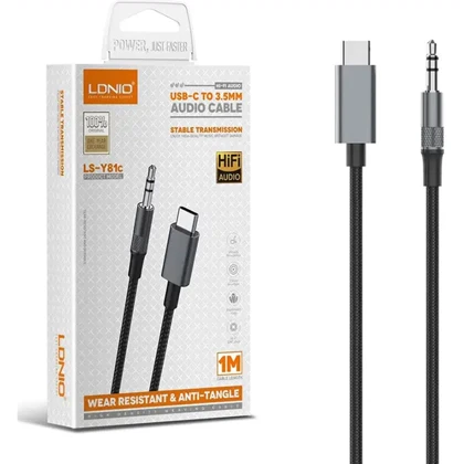 کابل انتقال صدا AUX به Type-C الدنیو LDNIO مدل LS-Y81C یک متری