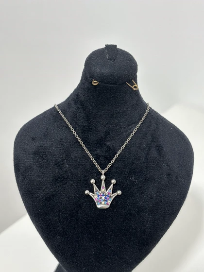 گردنبند نقره زنانه مدل تاج 972