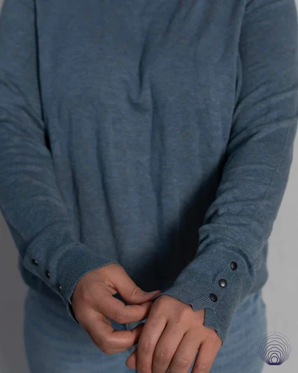 پلیور یقه اسکی زنانه C&A آبی خاکستری