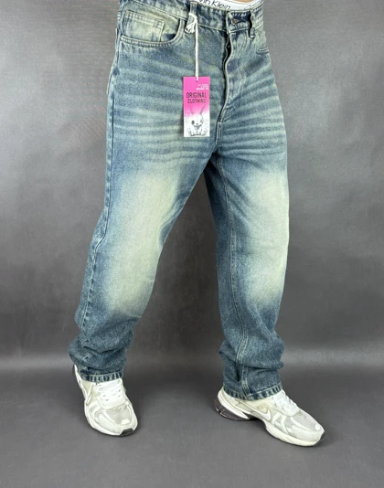 شلوار بگ مردانه کثیف شور ساده 126