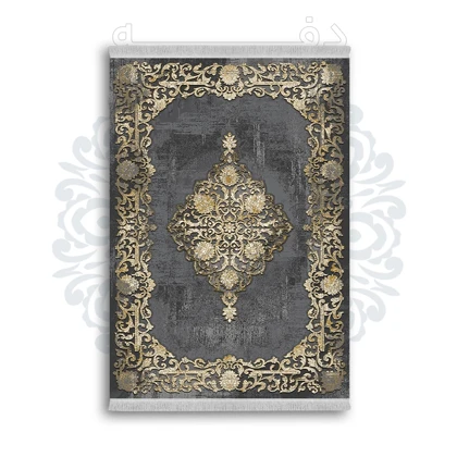 *جدید* فرشینه از جنس پارچه شانل مخمل ترک طرح فانتزی برند دفه کد 1025
