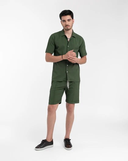 ام کی کالکشن پیراهن آستین کوتاه mk-4628-green
