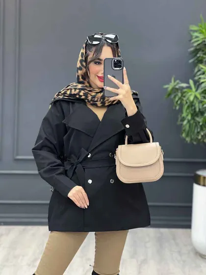 بارانی چهار دکمه کمردار