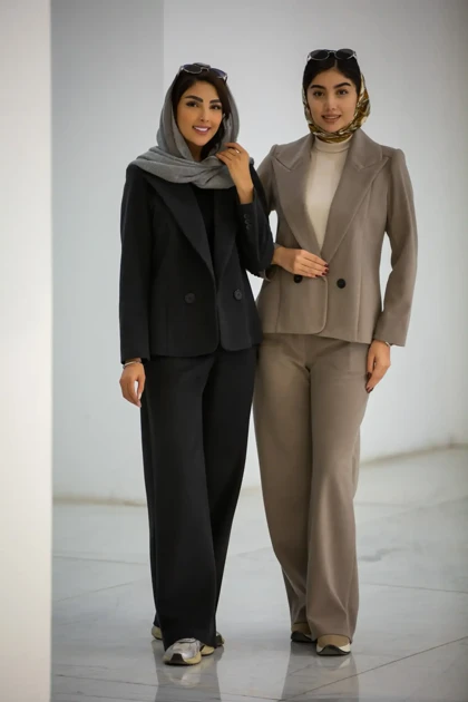 کت زنانه یقه بلیزر بغل چاک