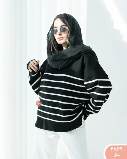 بافت راه راه نیم زیپ 4769