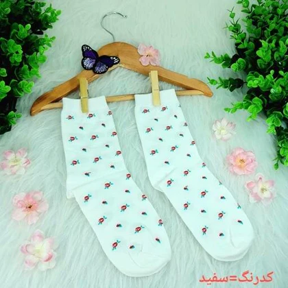 جوراب زنانه ساق‌دار گل رز