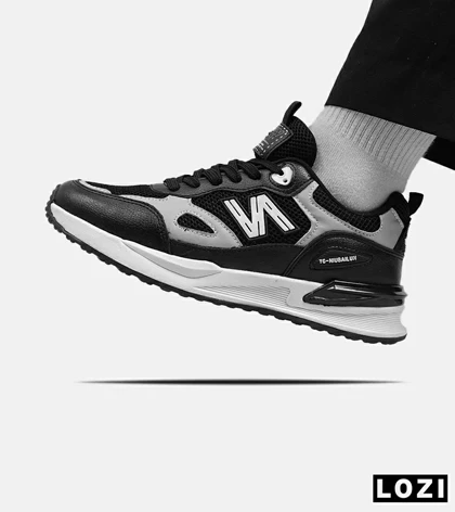 کفش کتانی مردانه مشکی طوسی NEW BALANCE yg niubailun