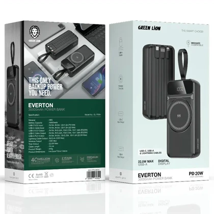 پاوربانک گرین لاین Green Lion مدل GL-PXB4 ظرفیت 30000mAh PD 20W