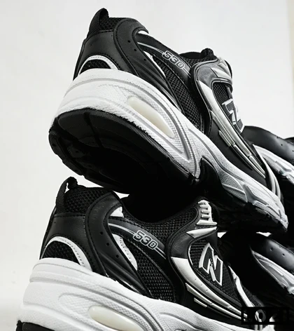 کفش کتانی مردانه و زنانه مشکی سفید NEW BALANCE 530 مدل 6628