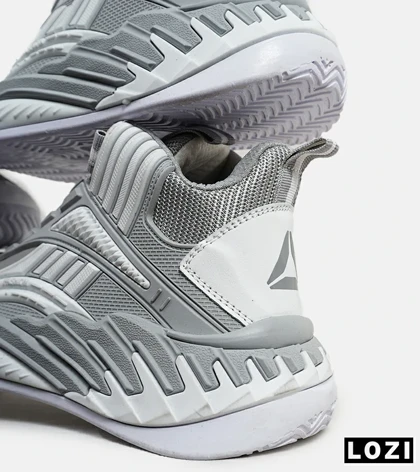 کفش کتانی ساق‌دار طوسی سفید Reebok Shaq Attaq