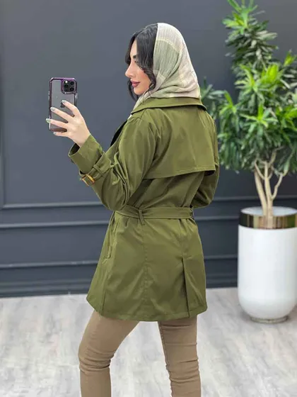 بارانی چهاردکمه آستین سگک