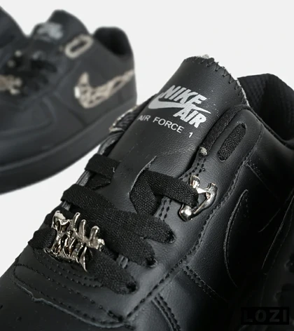 کفش کتانی مردانه و زنانه مشکی نایک NIKE AIR FORCE 1.7 lv8 Black gold مدل 7061