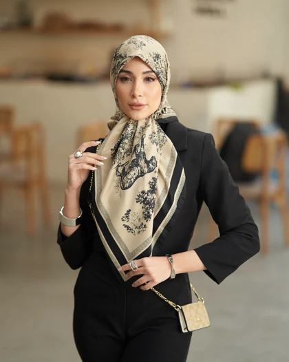 روسری ابریشم توییل قواره 90 30182