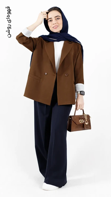 کت دو دکمه آستین راه راه