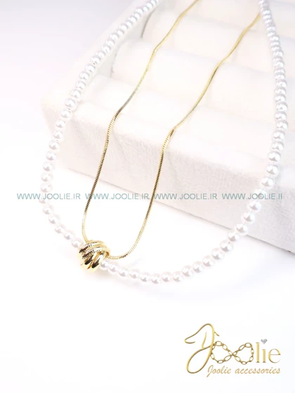 گردنبند زنانه طرح طلا مروارید کد N3127