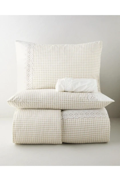 سرویس روتختی دو نفره English Home مدل Petite Lace پنبه - بژ