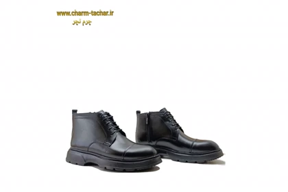 نیم بوت مردانه بندی بغل زیپ‌دار چرم طبیعیsi168