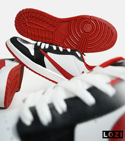 کفش کتانی مردانه مشکی سفید قرمز نایک NIKE travis scott