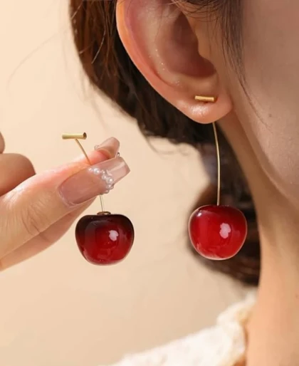 گوشواره گیلاس چری قرمز