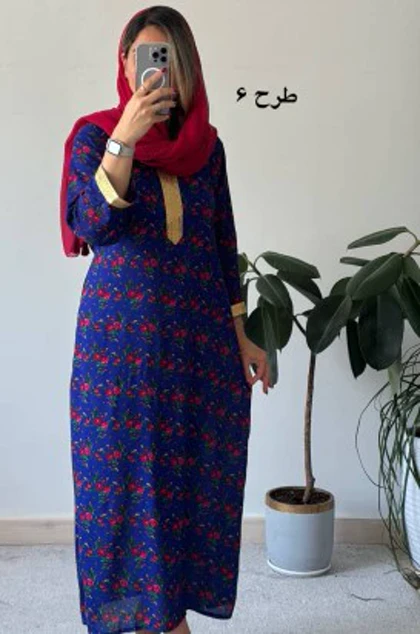 پیراهن نخی گلی