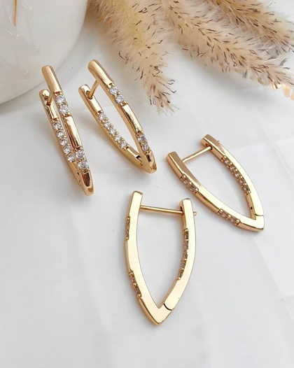 گوشواره هفتی نگین‌دار ژوپینگ