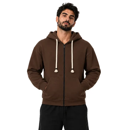 سویشرت اسپرت بیسیک مدل ZRA-5F0659 قهوه ای