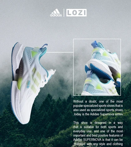 کفش کتانی مردانه و زنانه سفید فسفری Adidas SUPERNOVA 3