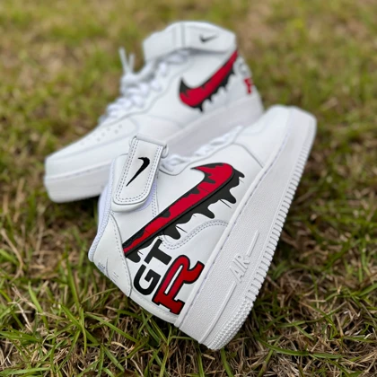 کفش ایرفورس ساق بلند کاستوم | GTR Red Shadow Drip کد 242495