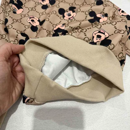 بلوز شلوار بچه گانه مخمل میکی قهوه ای