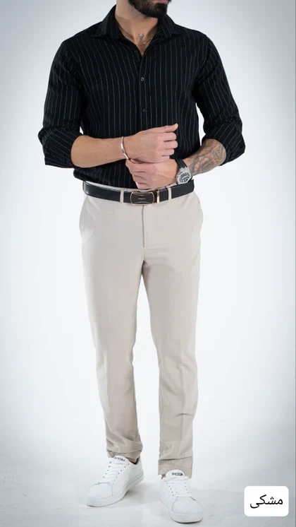 پیراهن مردانه راه راه سپهر_کد4704