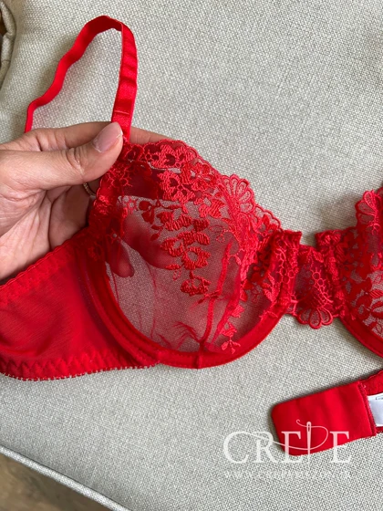 ست توری طرح گل سرخ ژینا