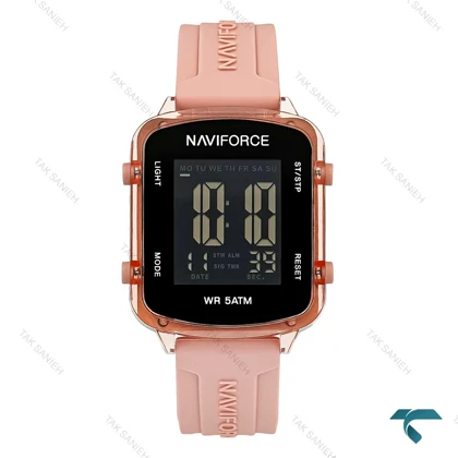 ساعت مچی دیجیتالی نیوی فورس NF7120 صورتی بند رابر NaviForce-7662-L