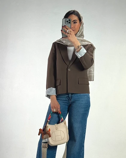 کت جیب پاکتی تک دکمه  کد 100170