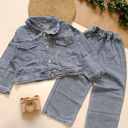 کت شلوار جین وارداتی دخترانه