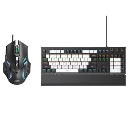 ست گیمینگ موس و کیبورد سیمی با نورپردازی RGB ایکس او KB-06