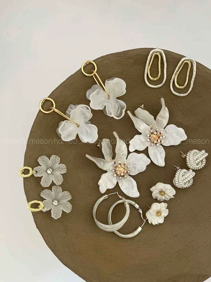 گوشواره گل سرامیکی